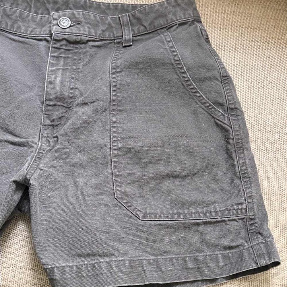 Patagonia Women’s Utility Shorts Large Front Pockets Faded Gray Cotton Vintage - Picture 6 of 8